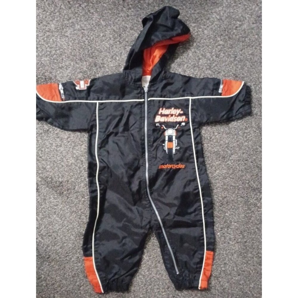 Harley Davidson Baby Born To Ride Romper Outfit One Piece Jumper Windbreaker